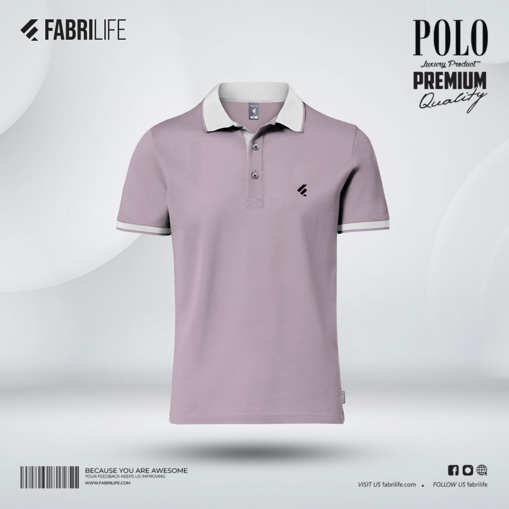 Single Jersey Knitted Cotton Polo - Lavendarash